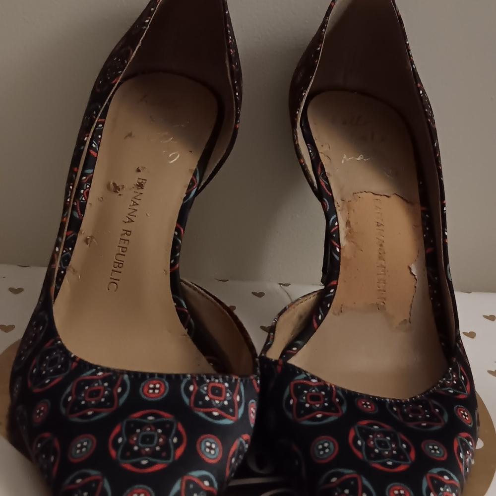 Banana Republic Andilla D'Orsay Blue multicolor Pumps Heels Women's Size 7.5 M - Picture 2 of 9